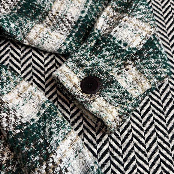 Zara Green and White Cozy Knit Cardigan - Picture 3 of 7
